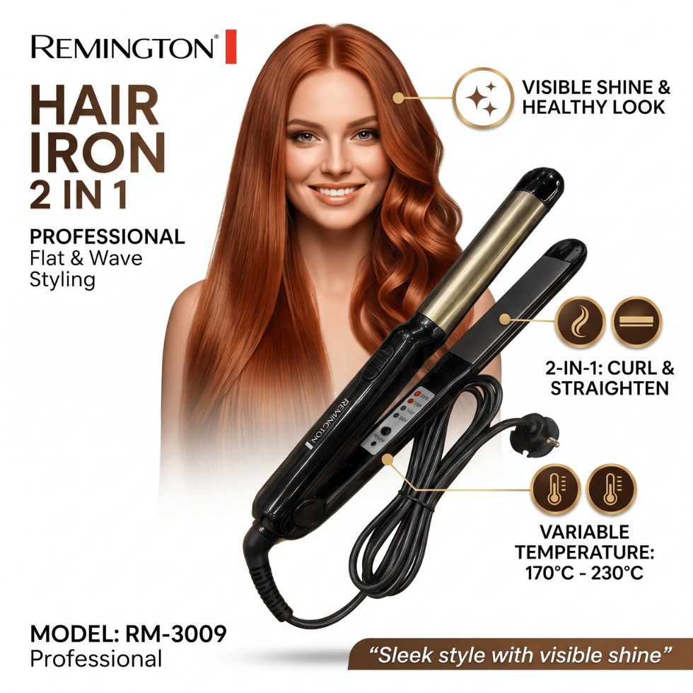 Remington Hair Iron Professional Curl 2-in-1 Hair Straightener & Curler