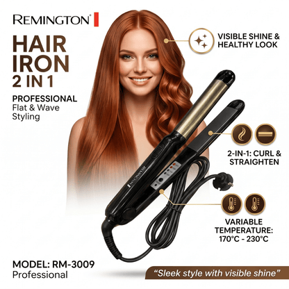 Remington Hair Iron Professional Curl 2-in-1 Hair Straightener & Curler